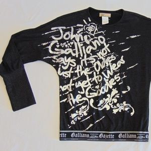 Galliano Gazette Kids Black Metallic T-shirt